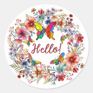 Beautiful and Colourful Butterfly Classic Round Sticker