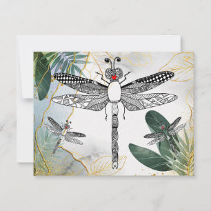 Beautiful and Colourful Dragonfly Greeting Card