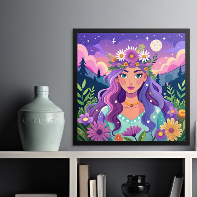 Beautiful and Colourful Floral Crown Art Poster (Creator Uploaded)