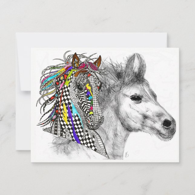 Beautiful and Colourful Horses Greeting Card (Front)
