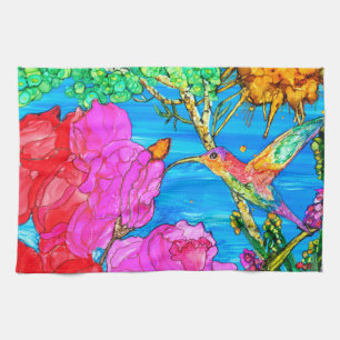 Beautiful and Colourful Hummingbird Kitchen Towel
