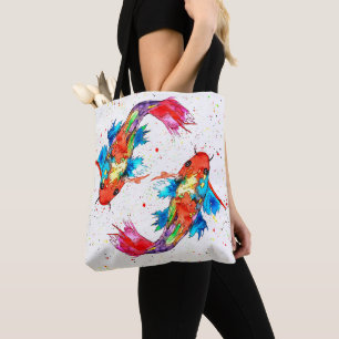 Beautiful and Colourful Koi Fish Tote Bag