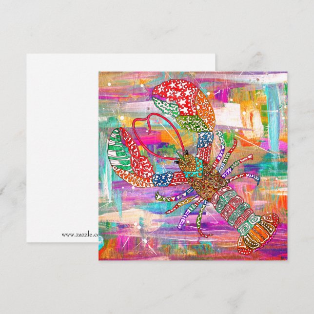 Beautiful and Colourful Lobster Greeting Card (Front/Back)