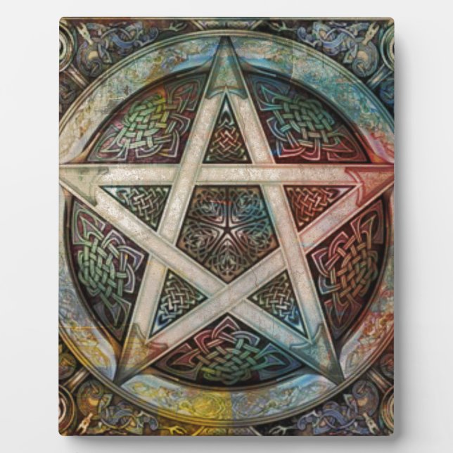 Beautiful And Colourful Pagan Pentacle Plaque (Front)