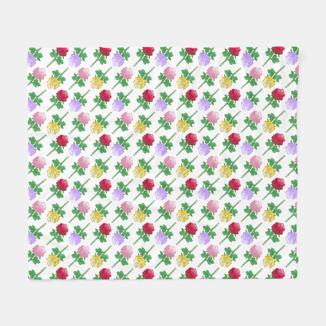 Beautiful and Colourful Roses Fleece Blanket (Front (Horizontal))