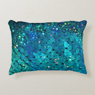 Beautiful and colourful sequins sparkling under th decorative cushion
