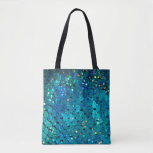 Beautiful and colourful sequins sparkling under th tote bag