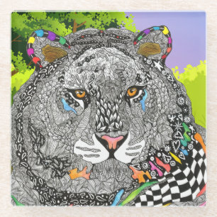 Beautiful and Colourful Tiger Glass Coaster