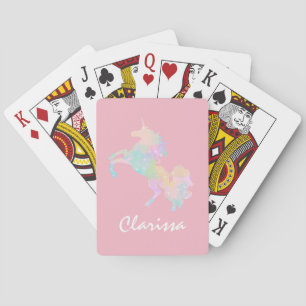 Beautiful and colourful unicorn playing cards