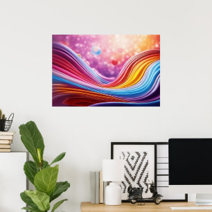 Beautiful and Colourful Wavy Lines Wall Art Desig