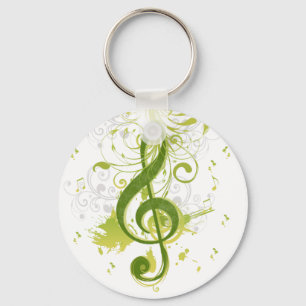 Beautiful and cool music notes with splatter key ring