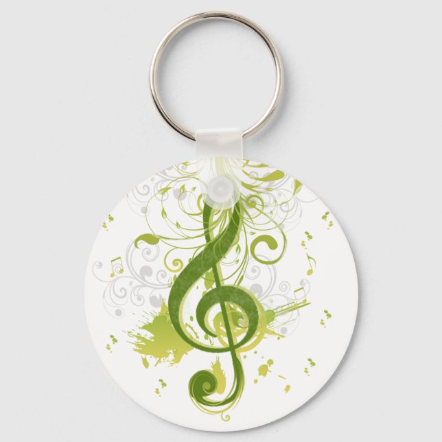 Beautiful and cool music notes with splatter key ring (Front)