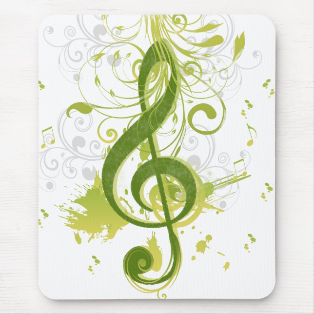 Beautiful and cool music notes with splatter mouse mat (Front)