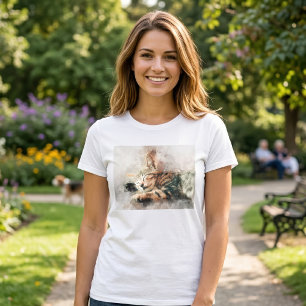 Beautiful and cute kitten sleeping watercolor T-Shirt