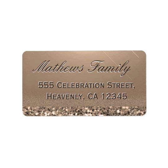 Beautiful and Elegant Gold Glitter Address Label
