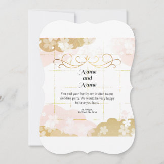 Beautiful and elegant pastel wedding invitation