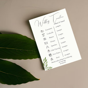 Beautiful and Elegant Wedding Timeline Invitation