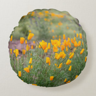 beautiful and fragrant wildflowers growing in tucs round cushion
