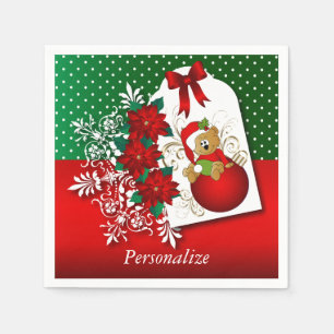 Beautiful and Fun Merry Christmas Bear Napkin