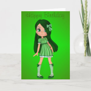 Beautiful and Green Happy Birthday Greeting Card