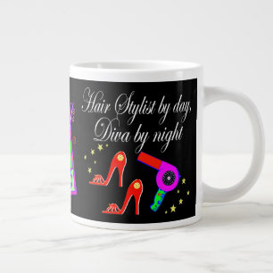 BEAUTIFUL AND HAIR STYLIST PERSONALIZED LARGE COFFEE MUG