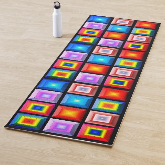 Beautiful and Multicolored Geometric Abstract Art Yoga Mat (In Situ)