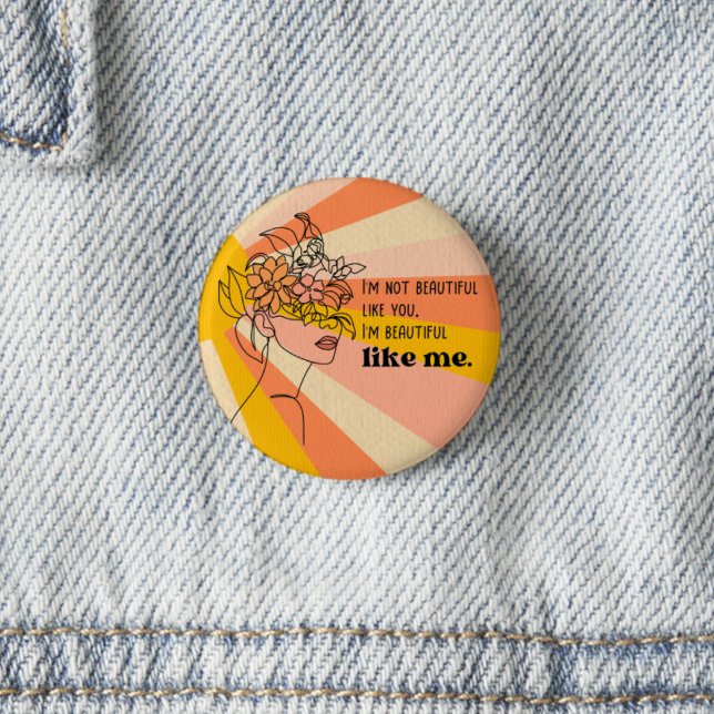 Beautiful and One-of-a-Kind Confident  3 Cm Round Badge (Creator Uploaded)