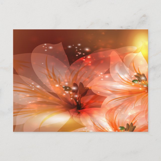 Beautiful and Orange Flowers Postcard (Front)