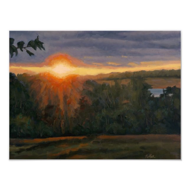 Beautiful and Peaceful Sunset Scene Photo Print (Front)