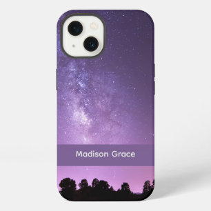 Beautiful and Serene Purple Nighttime Starry Sky iPhone 13 Case