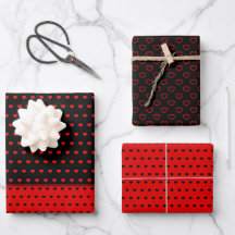 Beautiful And Stylish Red And Black Hearts Pattern
