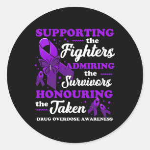Beautiful and Supportive Drug Overdose Awareness 1 Classic Round Sticker