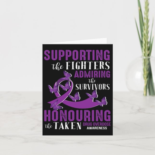 Beautiful And Supportive Drug Overdose Awareness  Card (Front)