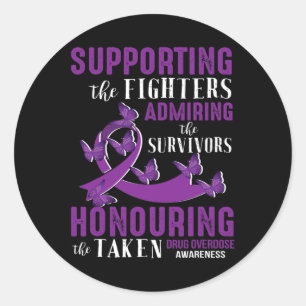 Beautiful and Supportive Drug Overdose Awareness  Classic Round Sticker