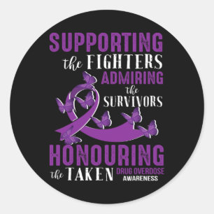 Beautiful And Supportive Drug Overdose Awareness Classic Round Sticker