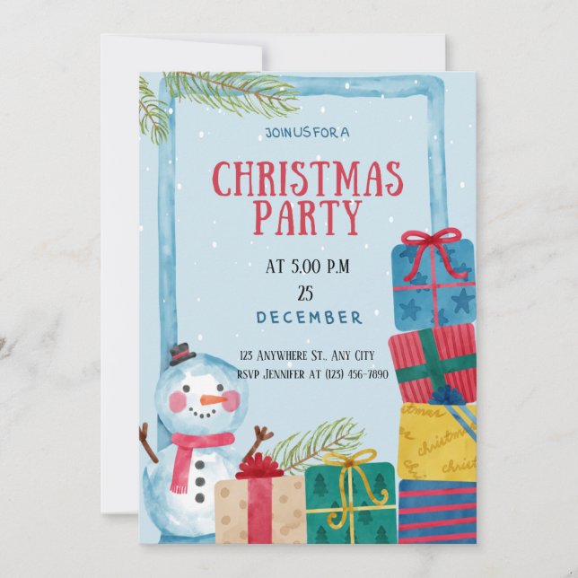 Beautiful and Uncommon Christmas party invitation (Front)