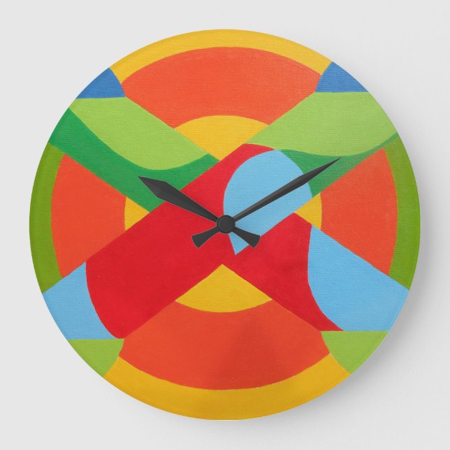Beautiful and Vibrant Colors! Large Wall Clock (Front)