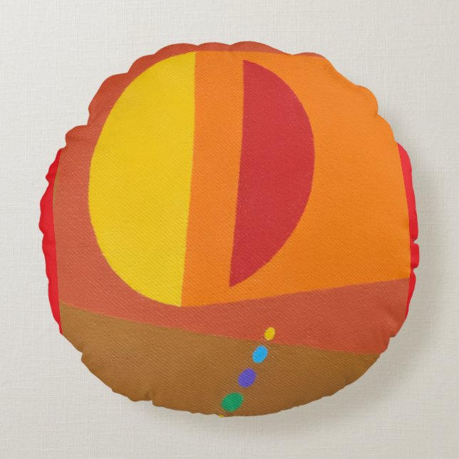 Beautiful and Vibrant Colors! Round Pillow (Front)