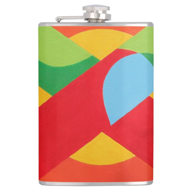 Beautiful and Vibrant Colors! Vinyl Wrapped Flask (Front)