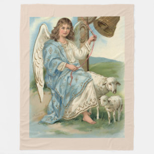 Beautiful Angel And Golden Bel Fleece Blanket