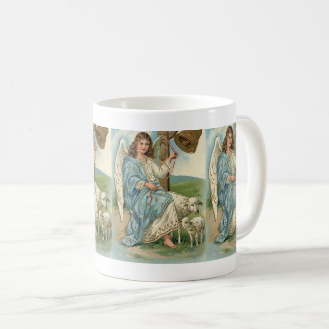 Beautiful Angel And Golden Bell Coffee Mug (Front Right)