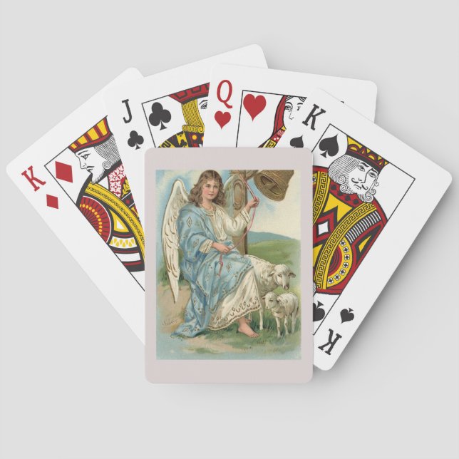 Beautiful Angel And Golden Bell Playing Cards (Back)