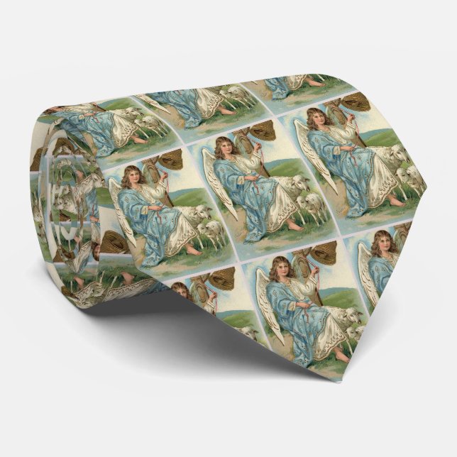 Beautiful Angel And Golden Bell Tie (Rolled)