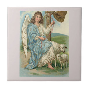 Beautiful Angel And Golden Bell Tile