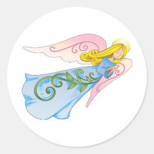 BEAUTIFUL ANGEL CLASSIC ROUND STICKER
