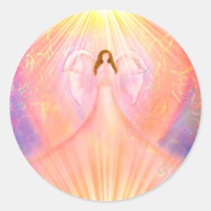Beautiful Angel Guardian Pink Purple Stickers