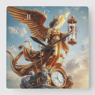 Beautiful Angel of Time Square Wall Clock