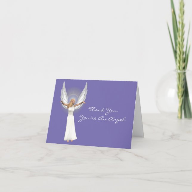 Beautiful Angel Thank You Note Card (Front)