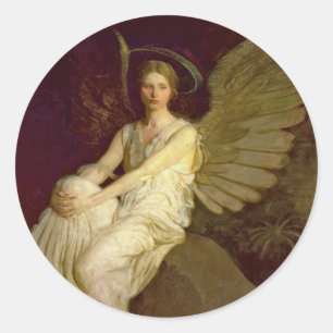 Beautiful Angel Vintage Classic Round Sticker
