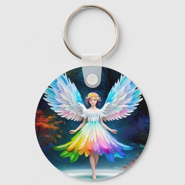 Beautiful Angel Wings Art-35444 Key Ring (Front)